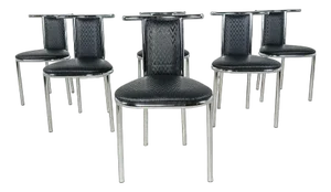 Vintage Chrome Dining Chairs, 1980s, Set of 6