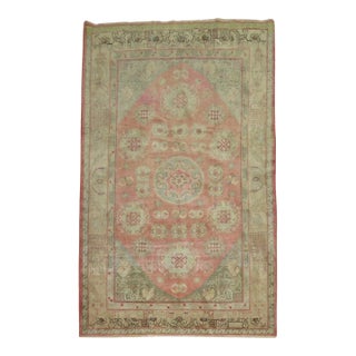 Pink Yin Yang Antique Khotan Rug - 5'4" x 8'3" For Sale