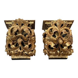 Pair of Antique Architectural Brackets With Scrolls For Sale
