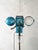 Blue Fresnel Theater Spotlight Floor Lamp on Matching Steel Tripod from A.E. Cremer, Paris, 1950s For Sale - Image 16 of 18