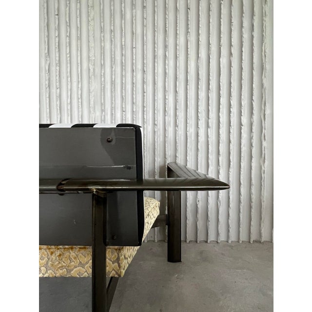 Loveseat in Steel and Upholstery, Netherlands, 1980s For Sale - Image 4 of 9
