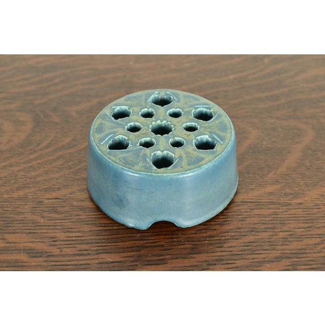 Rookwood Pottery Arts & Crafts Glazed Ceramic Art Pottery Flower Frog, 1919 For Sale - Image 9 of 9