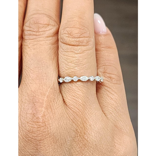 Modern 1.26 Ct Diamond Eternity Band Size 6.5 For Sale - Image 3 of 8