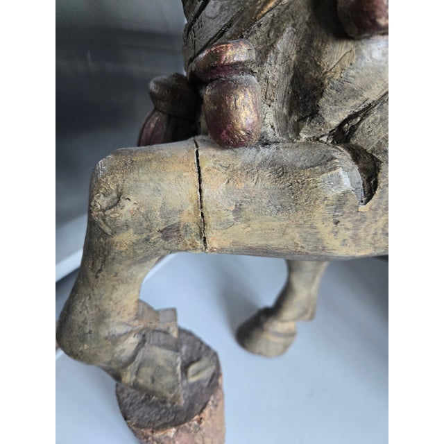 Republic Period Chinese Polychromed Carved Wooden Tang Horse For Sale In Miami - Image 6 of 12