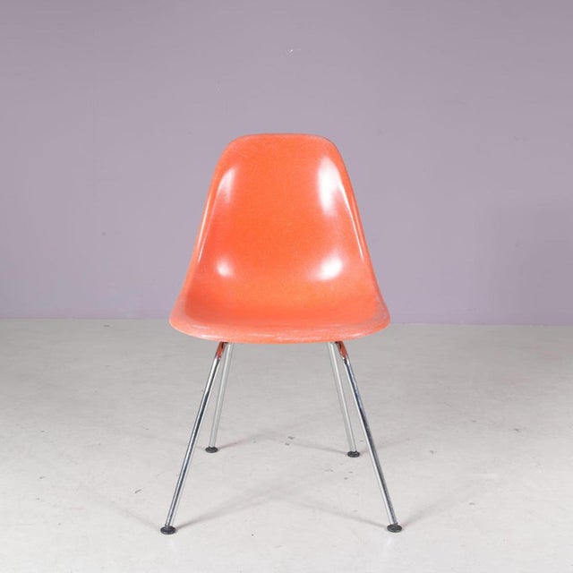 Orange Dining Chairs in Orange Fiberglass by Charles & Ray Eames for Herman Miller, USA, 1960s For Sale - Image 8 of 9