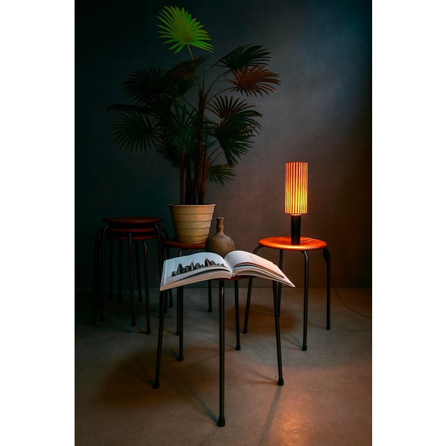 This quality set of stacking atelier stools was manufactured in Denmark during the 1960s. Each of these authentic pieces...