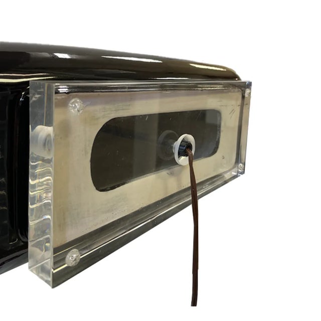 Black Vintage 1980s Black Ceramic Lamps- a Pair For Sale - Image 8 of 10