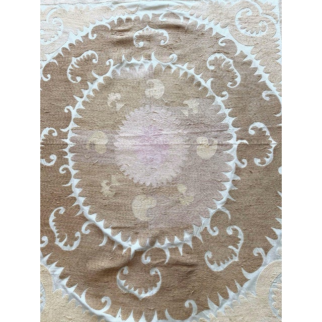 Vintage Embroidered Suzani from Asian, circa 1960s. There is a hole on this suzani. Dimension; 62'' x 64'' inches / 158 x...