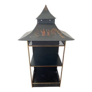 Asian Style Pagoda Wall Shelf Curio by Sf Bay Trading For Sale