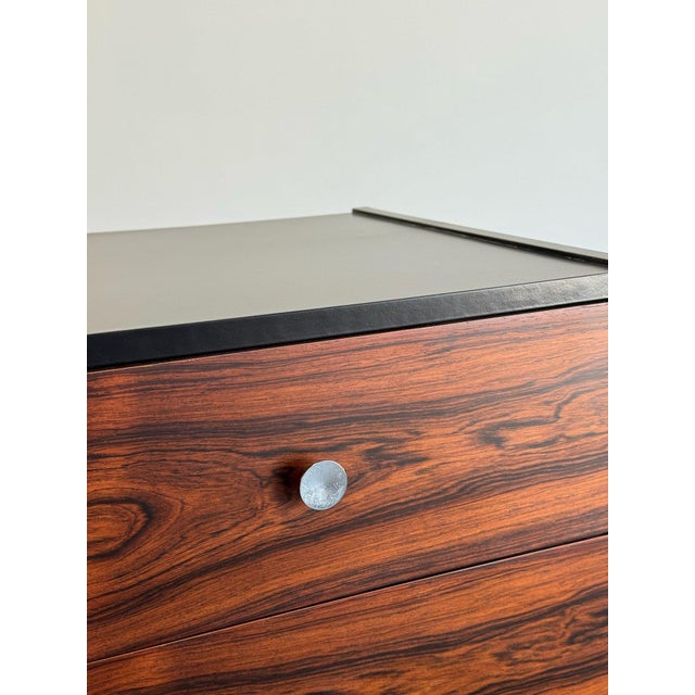 Wood 1970s Chest of Drawers in Rosewood and Black For Sale - Image 7 of 12