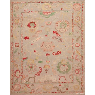Decorative Modern Large Scale Turkish Oushak Design Room Size Area Rug For Sale