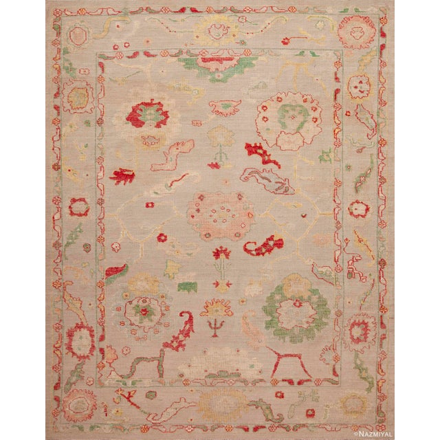 Decorative Modern Large Scale Turkish Oushak Design Room Size Area Rug For Sale