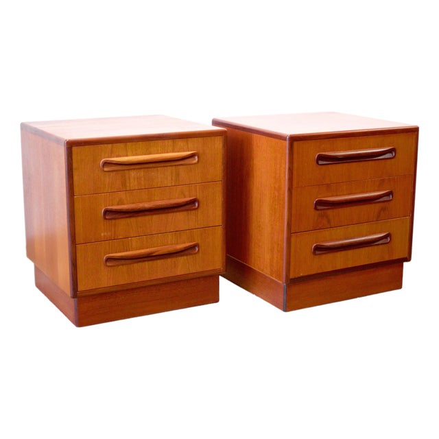 G-Plan "Fresco" Teak Pair of 3 Drawer Nightstands For Sale