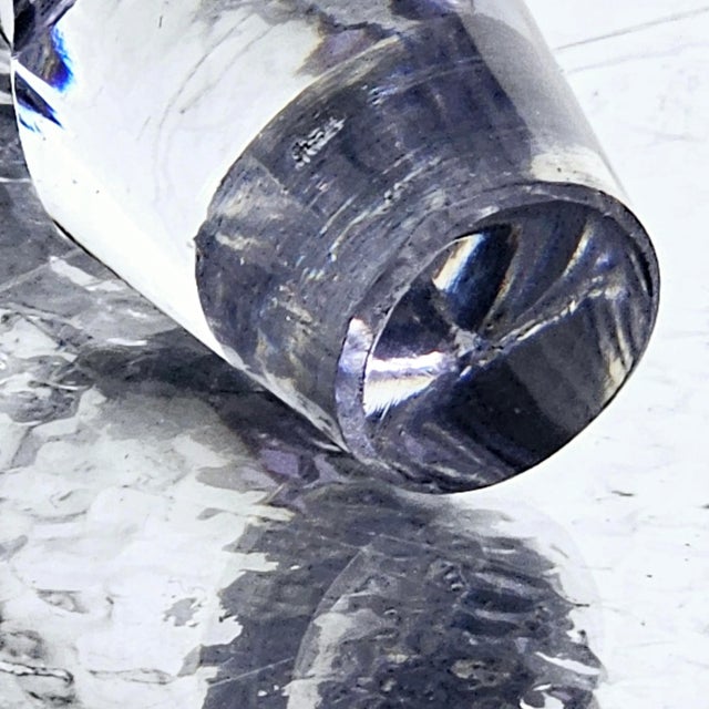 Crystal Glass Pinwheel Decanter W/ Stopper For Sale - Image 12 of 12