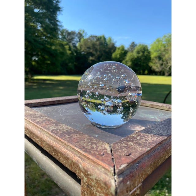 Glass Glass Orb Art Paperweight For Sale - Image 7 of 12
