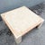 Postmodern Beige and Pink Tessellated Stone Square Coffee Table With Brass Inlay For Sale - Image 4 of 8