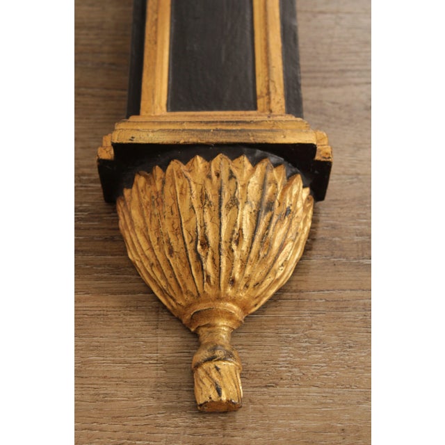 Egyptian Revival Style Pair of Partial Gilt Wall Sconces For Sale - Image 9 of 13