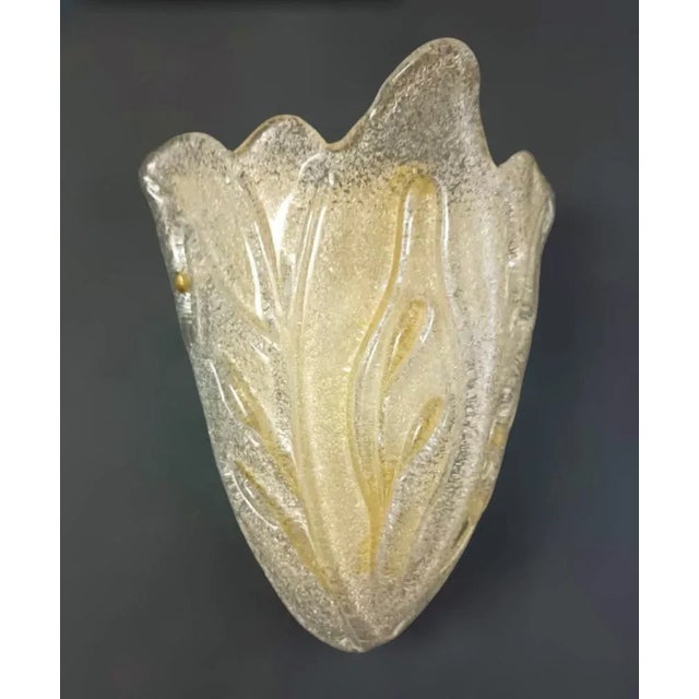 Barovier e Toso 20th Century Amber Graniglia Sconces, a Pair For Sale - Image 4 of 8