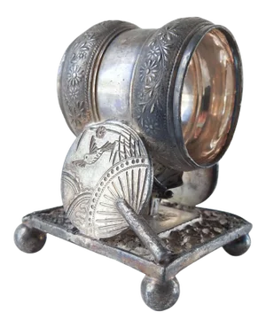 Antique Silverplate Chinoiserie Figural Napkin Ring