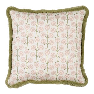 Schumacher x Neisha Crosland Gardenia 16" Pillow in Rose For Sale