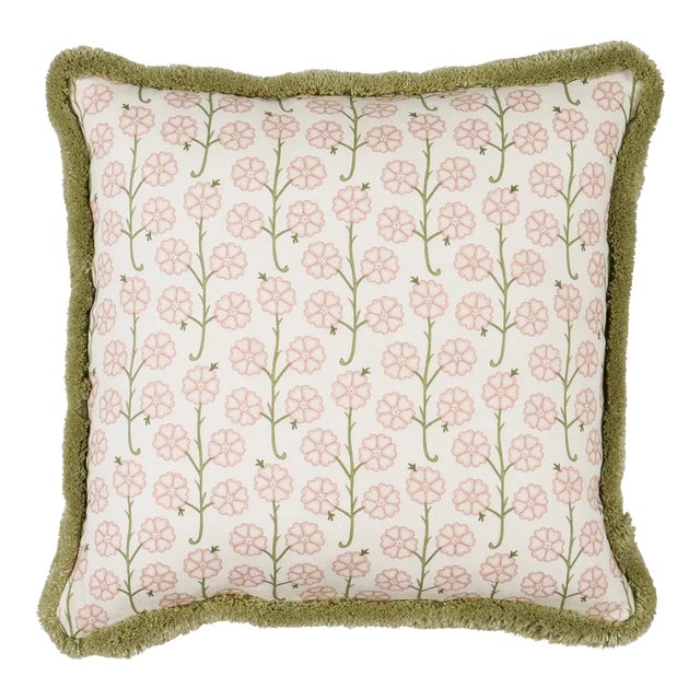 Schumacher x Neisha Crosland Gardenia 16" Pillow in Rose For Sale