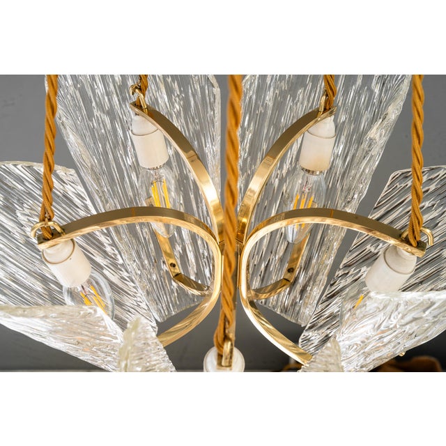 Vintage Klamar Chandelier with Textured Glass, 1950s For Sale - Image 13 of 18