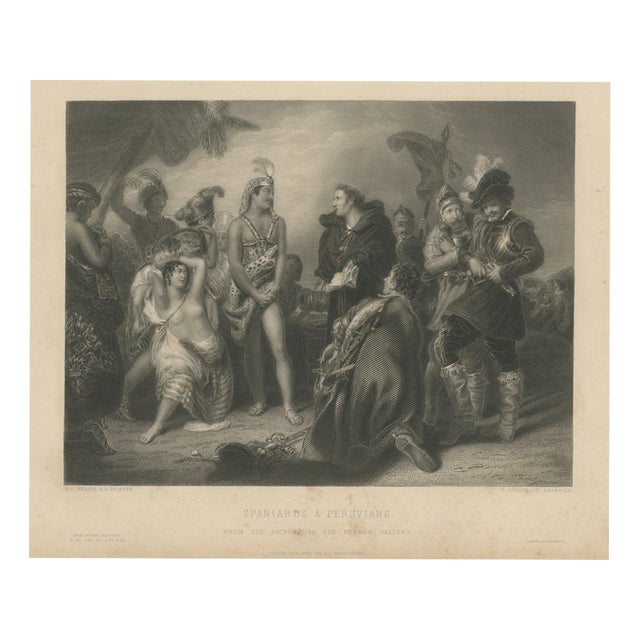 After H.P. Briggs, Spaniards & Peruvians, 1827, Engraving For Sale