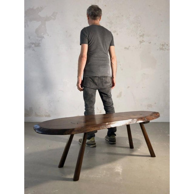 Gouge-cut Wooden Coffee Table, France, 1950s For Sale - Image 14 of 18