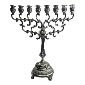 925 Silver Menorah Antique Judaica Large