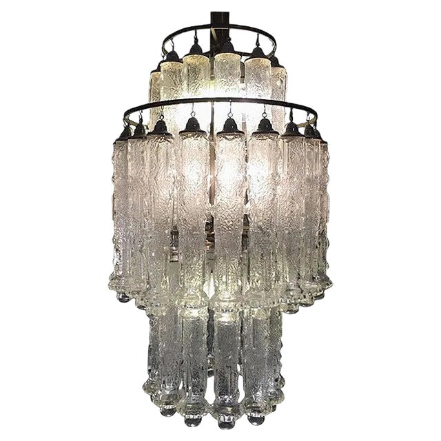 Italian Murano Chandelier in Venini Style, 1960s For Sale