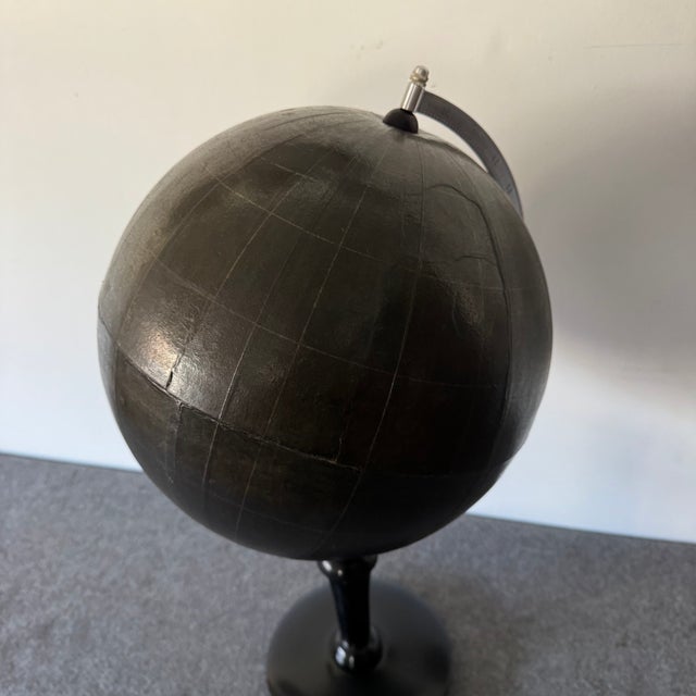 Metal Vintage Black Slate Globe, 1930s For Sale - Image 7 of 9