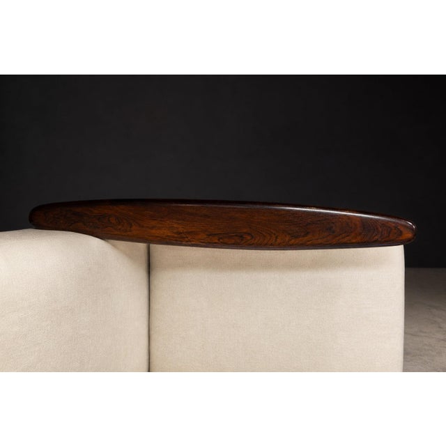 Sofa in Rosewood & Warm Ivory Mohair by Liceu De Artes E Ofícios, Brazil, 1960s For Sale - Image 11 of 18