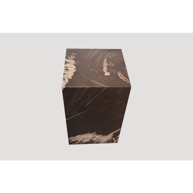 Andrianna Shamaris Minimalist Petrified Wood Side Table For Sale - Image 18 of 18