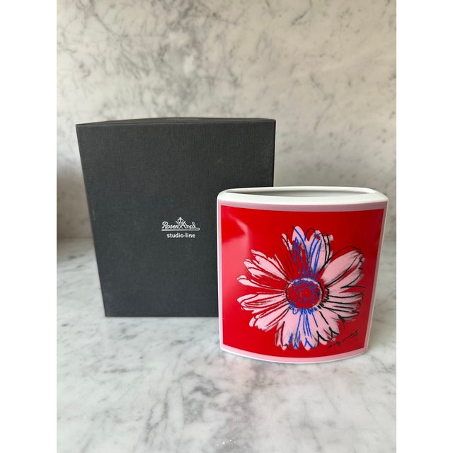 The Rosenthal Studio Line Andy Warhol Vase is a 6” porcelain vase featuring multicolor daisies. This late 20th-century...