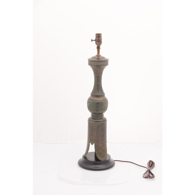 Striking Pair of Patinated Bronze Table Lamps by Marbro Lamp Co. - 1950s For Sale - Image 9 of 12