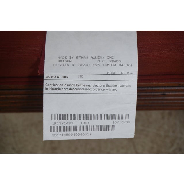 Ethan Allen Carved Frame Upholstered Lounge Chair For Sale - Image 12 of 12