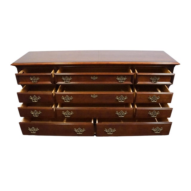 Late 20th Century Stanley Furniture American Heritage Collection Mahogany Traditional Style 66" Triple Dresser 172-13-05 For Sale - Image 5 of 13