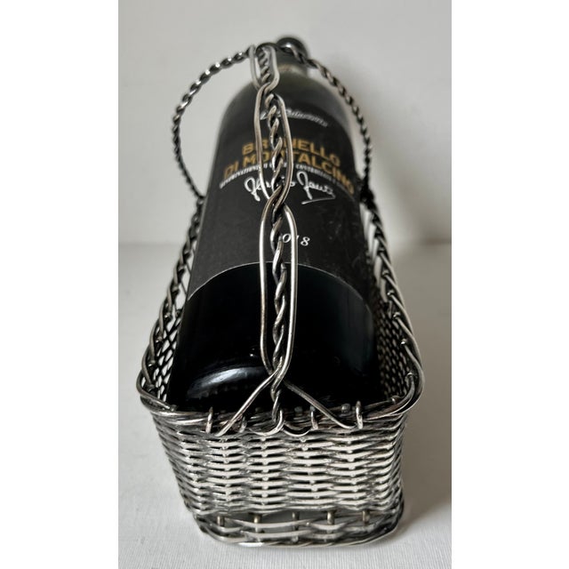 Vintage French Silver Mesh Wine Bottle Caddy For Sale In New York - Image 6 of 8