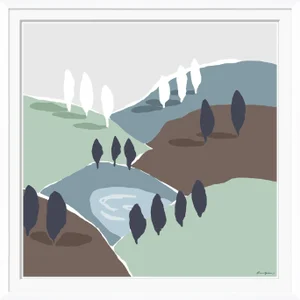 Mountain and Valley West, Neutral By Dana Gibson, Framed Art Print