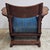 1920s Arts and Crafts Adirondack Mission Oak & Blue Upholstered Lounge Chair, Circa 1920s For Sale - Image 5 of 7