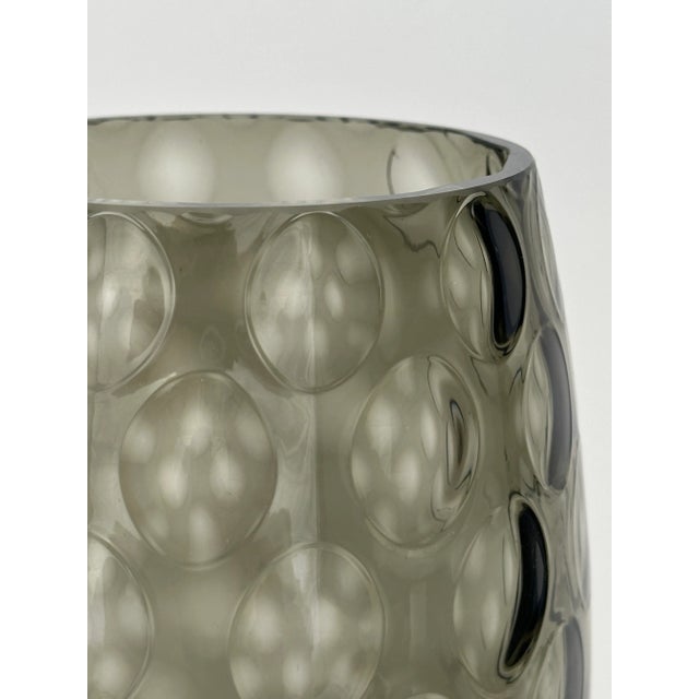 Designed by Max Kannegiesser in 1950´s, this optic glass vase was produced by Borske Sklo glassworks.