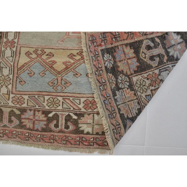 1950s Antique Muted Rose Medallion Rug For Sale - Image 5 of 10
