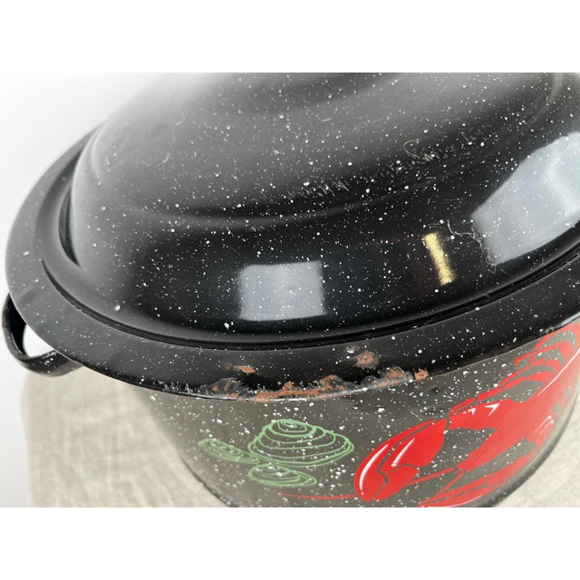Vintage Enamel Lobster Pot For Sale In Tampa - Image 6 of 10