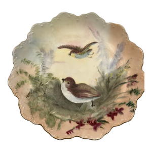 Vintage 1949's Rosenthal Part of "Malmaison" Series Porcelain Hand Painted Scalloped Edge Plate, Signed