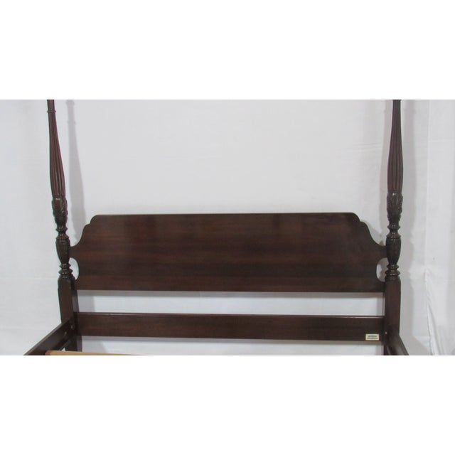 Traditional Vintage Ethan Allen Georgian Court King Cherry Poster Rice Bed For Sale - Image 3 of 11