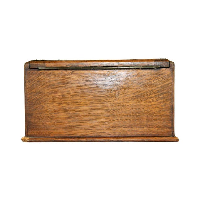 Late 19th Century Late 19th Century Irish E.R Moore & Co Oak and Brass Stationary Box For Sale - Image 5 of 9
