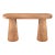Cone Legs Oval Modern Console Table in Honey Oak For Sale