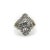 Traditional 14k White Gold Old European Cut and Old Mine Cut Diamond Flower Ring For Sale - Image 3 of 11