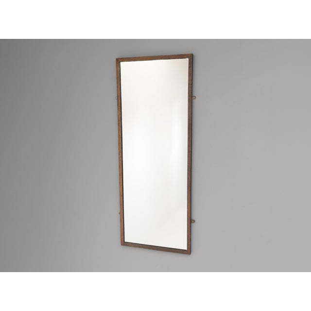 Early 20th century oak framed bistro mirror. Can be hung portrait or landscape. U.K circa 1910.
