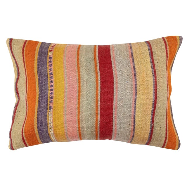 Traditional 16"x24" SET OF 2 - Hand-Woven Kilim Cushion Covers. A pair of Lace Pillow Covers For Sale - Image 3 of 4